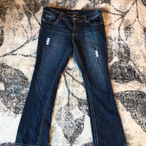 Maurice’s thick stitched bootcut jeans